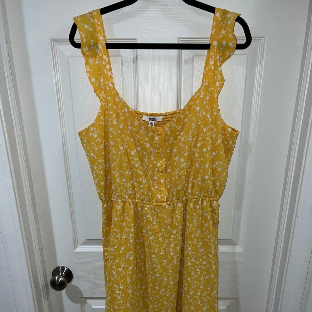 BB Dakota (Steve Madden) - Yellow Flutter Sleeve Midi Dress  | NWT (Size XL)